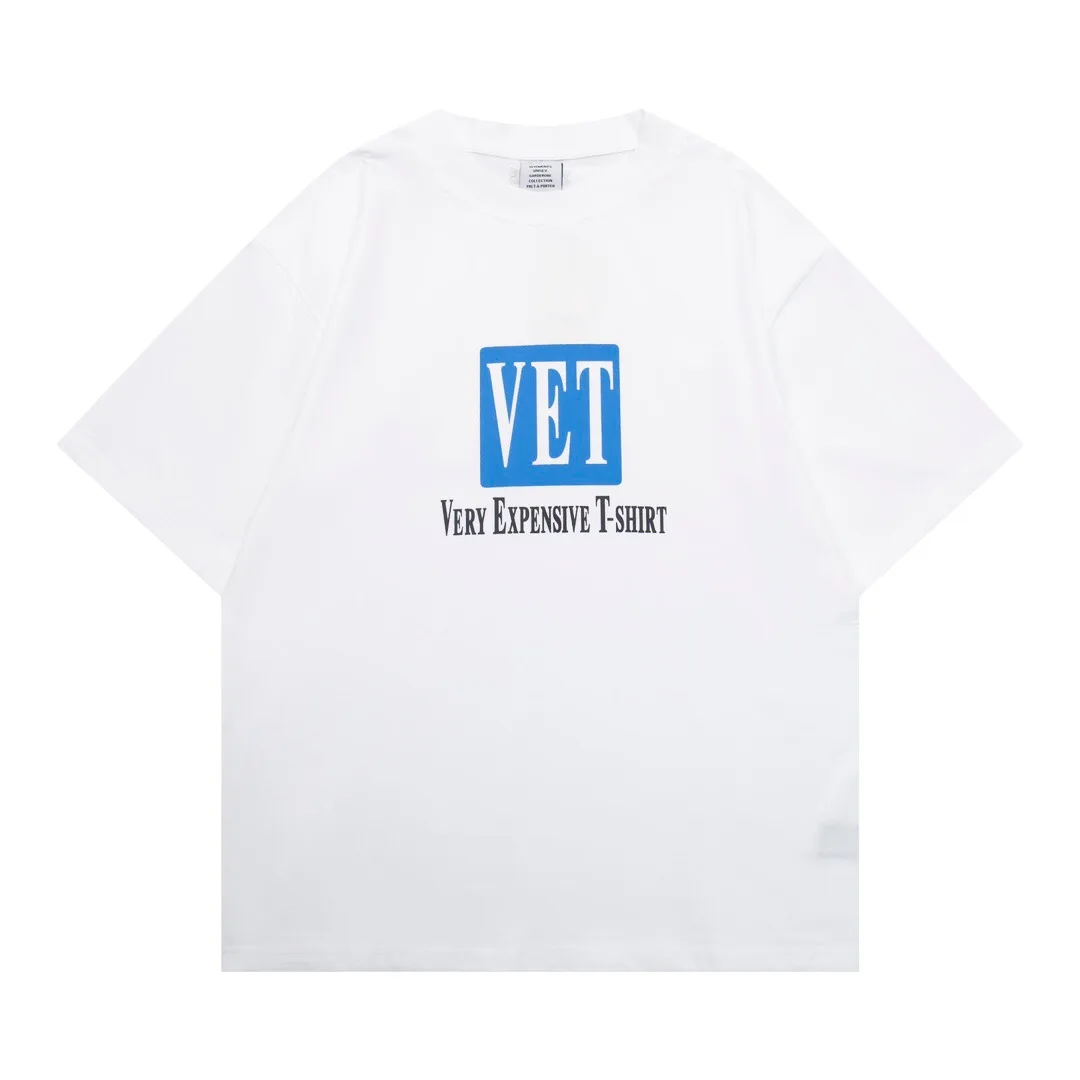 VTM/ Viteme 25SS New VET Letter-printed Men\'s and Women\'s Loose Short Sleeve T-shirt High Quality Luxury Brand