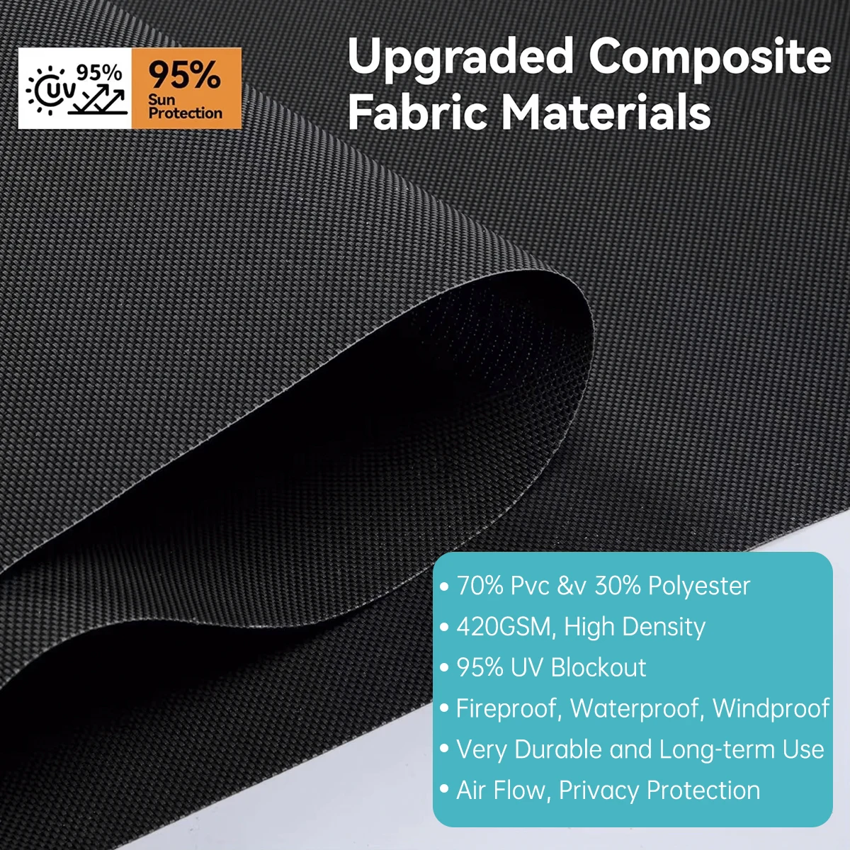 الستائر الخارجية بشاشة الرمز البريدي مخصصة للتعتيم الخصوصية التحكم عن بعد مقاوم للماء الظل بمحركات في الهواء الطلق يندبروف الستائر الدوارة