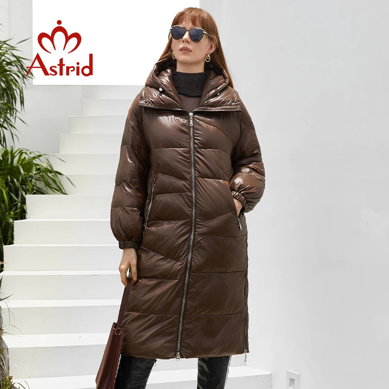 Astrid 2022 New Winter Down Jacket Women Long Hooded Large Lapels Fashion Warm Parkas Coat Hight Quality Female Outwear ZR-7570