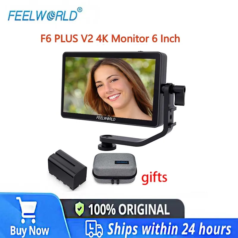 

FEELWORLD F6 PLUS V2 4K Monitor 6 Inch on Camera DSLR Field Monitor 3D LUT Touch Screen IPS FHD 1920x1080 Video Camera With Gift