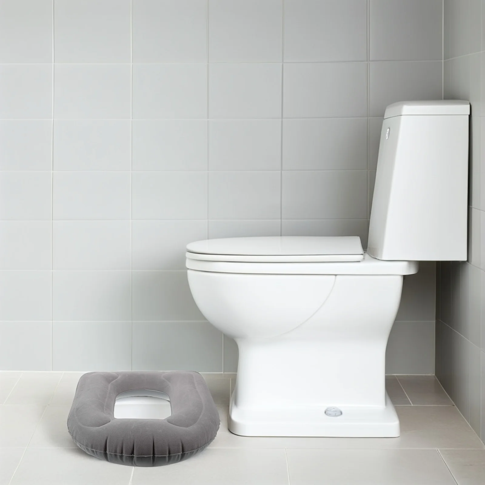 وسادة مقعد المرحاض القابلة للنفخ، وسادة طبية محمولة لكبار السن، مريض طريح الفراش، مناسبة عالميًا للاستحمام #4