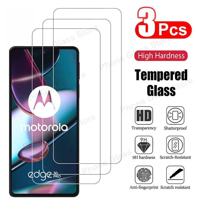 

3Pcs Tempered Glass For Motorola Moto G13 G23 G53 G73 G14 G24 G35 G54 G64 G84 E13 E14 E15 Edge 20 Pro 30 Neo Screen Protector