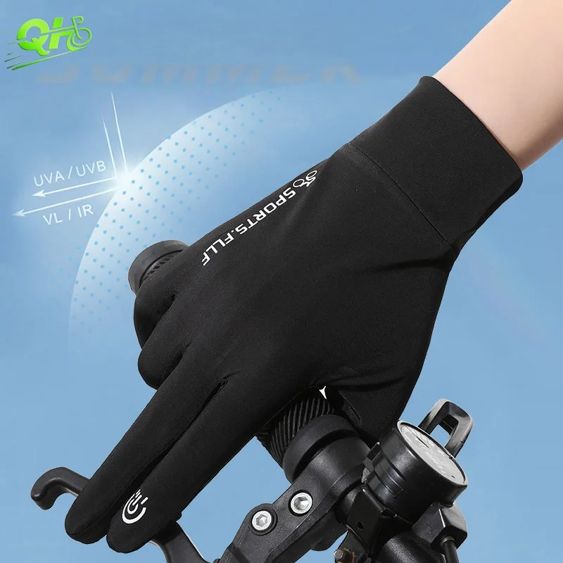 

Summer Men Cycling Gloves Electric Scooter Fishing Ice Silk UV Protection guantes ciclismo Breathable Non-slip Touchscreen Lures