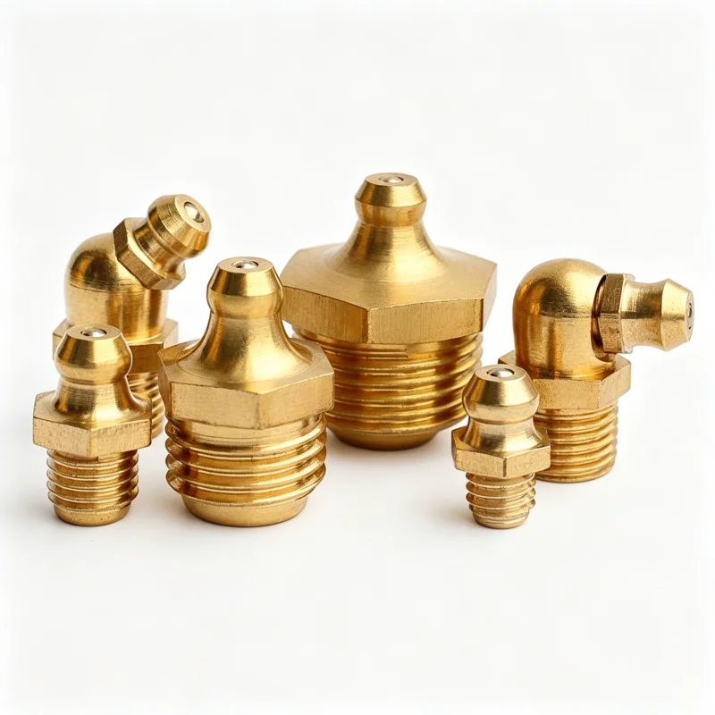 Beicai M4 M5 M6 M8 M10 M12 M14 M16 M20 Brass Grease Nipple Fittings Oil Zerk Straight/45 Degree/90 Degree Joint Grease Nozzles
