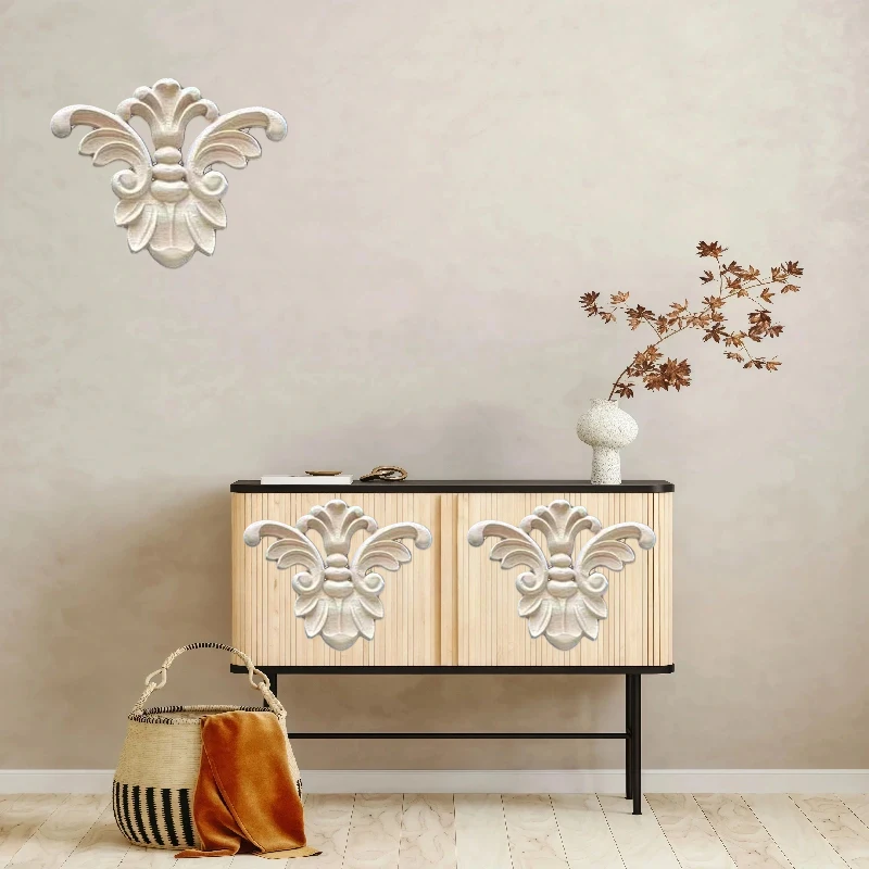 ديكور زهور من الخشب الصلب الأوروبي القديم - متين وسهل التركيب للخزائن والمرايا والأبواب والنوافذ لديكور المنزل بنفسك #2