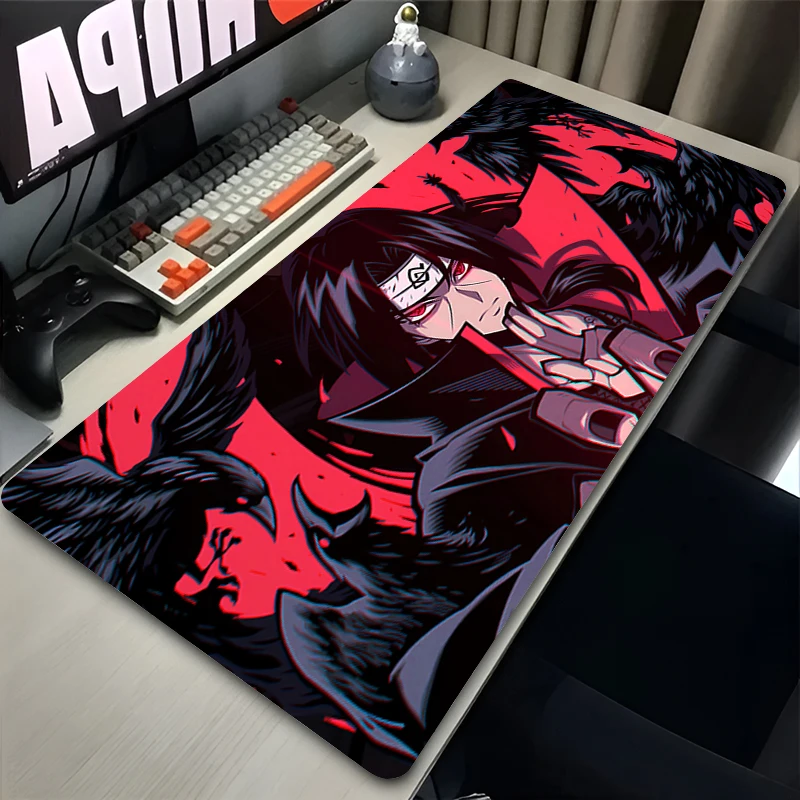

Anime Gaming Speed Mouse pad Naruto Itachi Uchiha Gamer Cabinet Mouse Mat Keyboard Hot Red Aesthetic Mousepad Computer Desk Mat