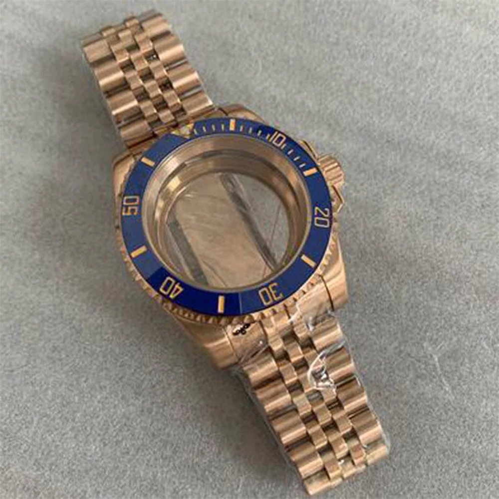 40mm Stainless Steel Case NH35 Strap for NH35/NH36 Movement Watch Case Watchband Sapphire Glass Transparent Bottom Shell Parts