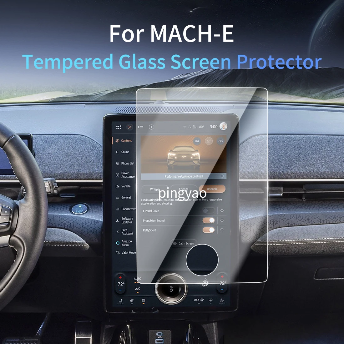 Car Sticker Screen Protector Navigation Display Tempered Glass Protective Film Car Accessories Vehicle For24 Changan Ford MACH-E