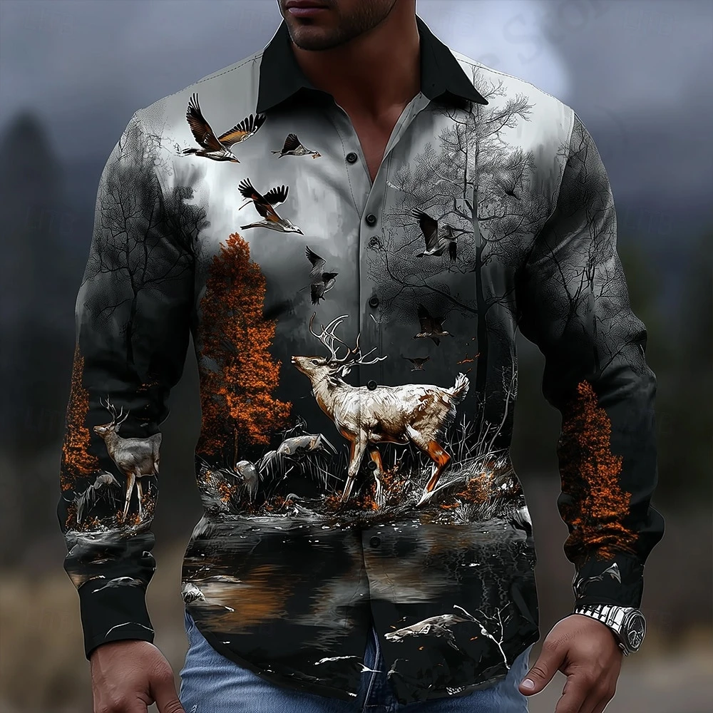 chinese dress ladies Women's Red Western Hawaiian Print Long Sleeve Shirt – Rockmount main image 1