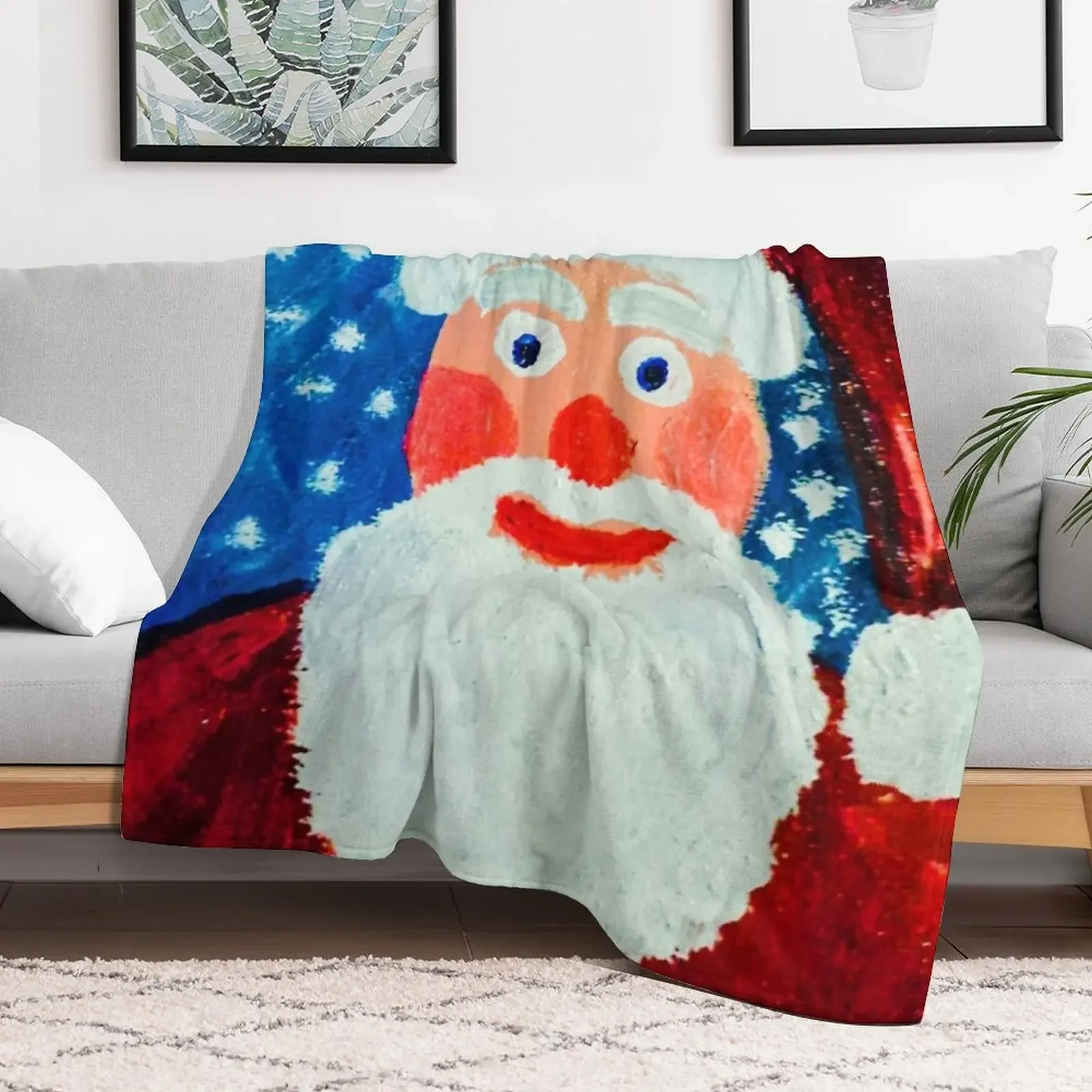 New Jolly Old Saint Nick Throw Blanket Ultra Plush Cozy Blanket for Napping Sleeping