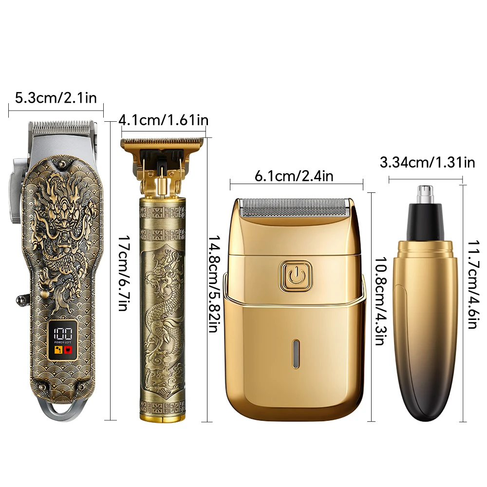 Four in one USB electric beauty kit, hair trimmer, beard trimmer, electric nose hair trimmer, suitable for daily shaving
