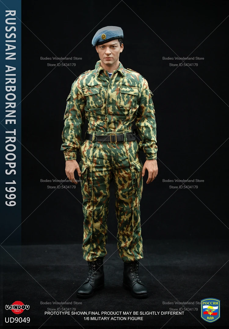 В наличии UJINDOU UD9049 масштаб 1/6, мужской солдат, российские воздушно-десантные войска, 1999 г., 12 дюймов, полный набор, экшн-фигурка, коллекция кукол