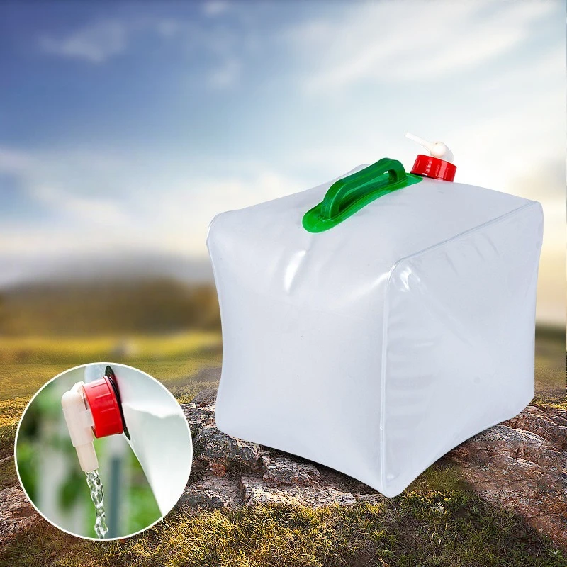 

Large Capacity Foldable Water Pouch Portable Collapsible Holder for Outdoor Camping Hiking Picnic Emergency Plastic Container