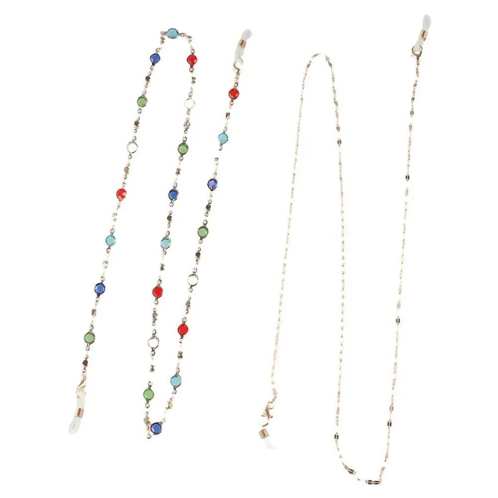 

Fashion Vintage Beads Glasses Chain Elegant Lanyard Crystal Glasses Chain Bohemian Copper Mask Chain Women