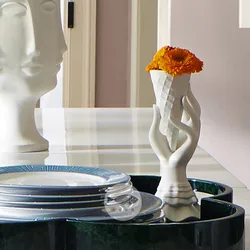 American Jonathan Adler Holds Ice Cream Ceramic Cute Mini Vase Candle Holder Dining Table Decoration Storage Home Decoration New