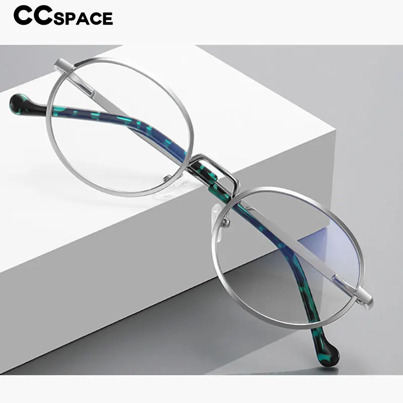 56142 Classic Anti-Blue Light Glasses Frame Oval Brand Designer Fashion Metal Optical Frames Computer Glasses