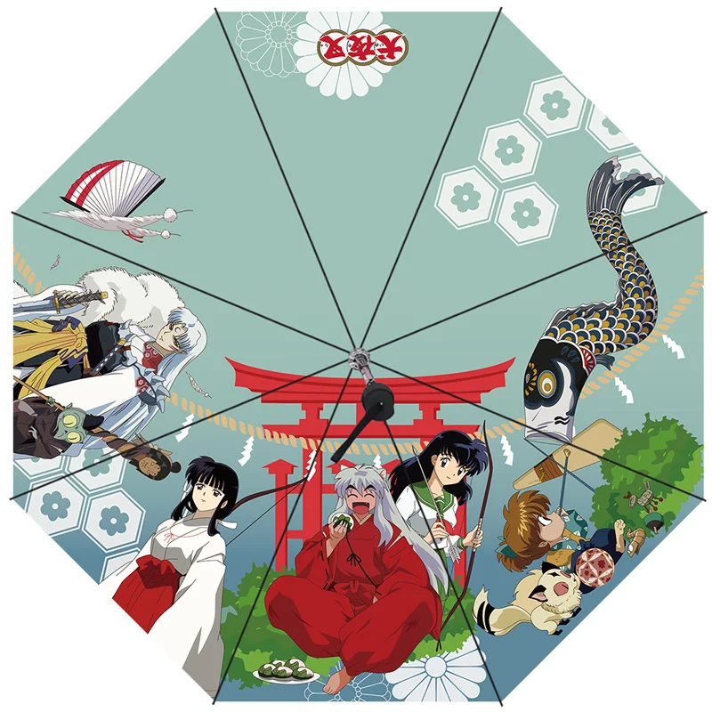 Inuyasha triple folding umbrella vinyl sunblock sunshade umbrella folding two Yuan Day animation peripheral