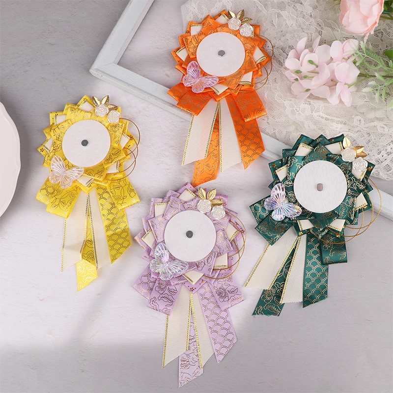 Fashion Ribbon Cosplay Ita Bags Rosette Protection Flower Pin Holder adapt to 55-75mm badges Base Accessoriesray Itabag Decor