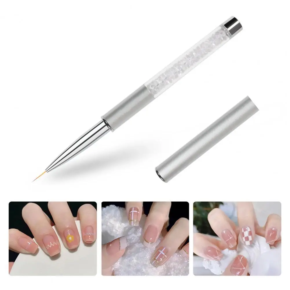 Manicurist Nail Brush Professional Nail Art Liner Brush with Metal Handle Soft Nylon Bristles Multifunctional Uv for Manicure