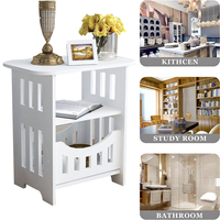 Modern Nordic Style Wooden Storage Table - Multipurpose Bedside & Living Room Organizer, Non-Waterproof Wood Material