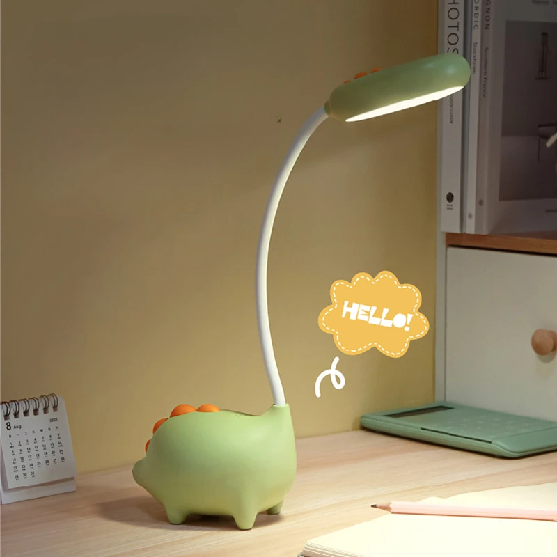 

New Creative Cartoon Dinosaur Small Desk Lamp Charging Touch Color Changing Atmosphere Learning Eye Protection Small Desk Lamp