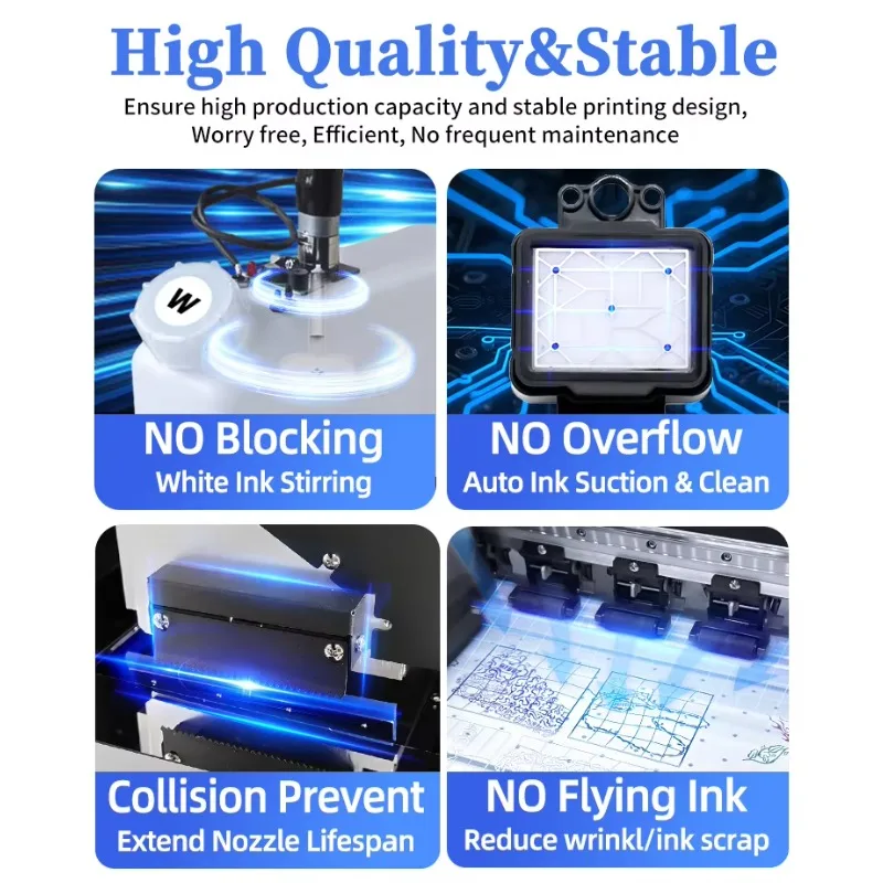 Factory OEM Supplier   Price 60cm T-shirt Heat Press Print Machine Dtf Printer 4 Head I3200 DTF  T-shirt Printer Machine