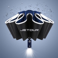 Automatic Reflective Stripe Reverse Led Light Windproof Umbrellas For Chery Jetour X70 X70SM X90 X95 DASHING i-DM T2 T3
