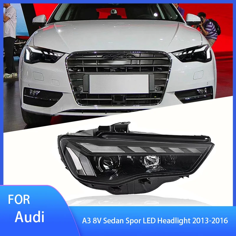 

Поп-фара для Audi A3 8V Sedan Spor светодиодная фара 2013-2016 фары S3 DRL указатель поворота дальнего света линза проектора ангельского глаз