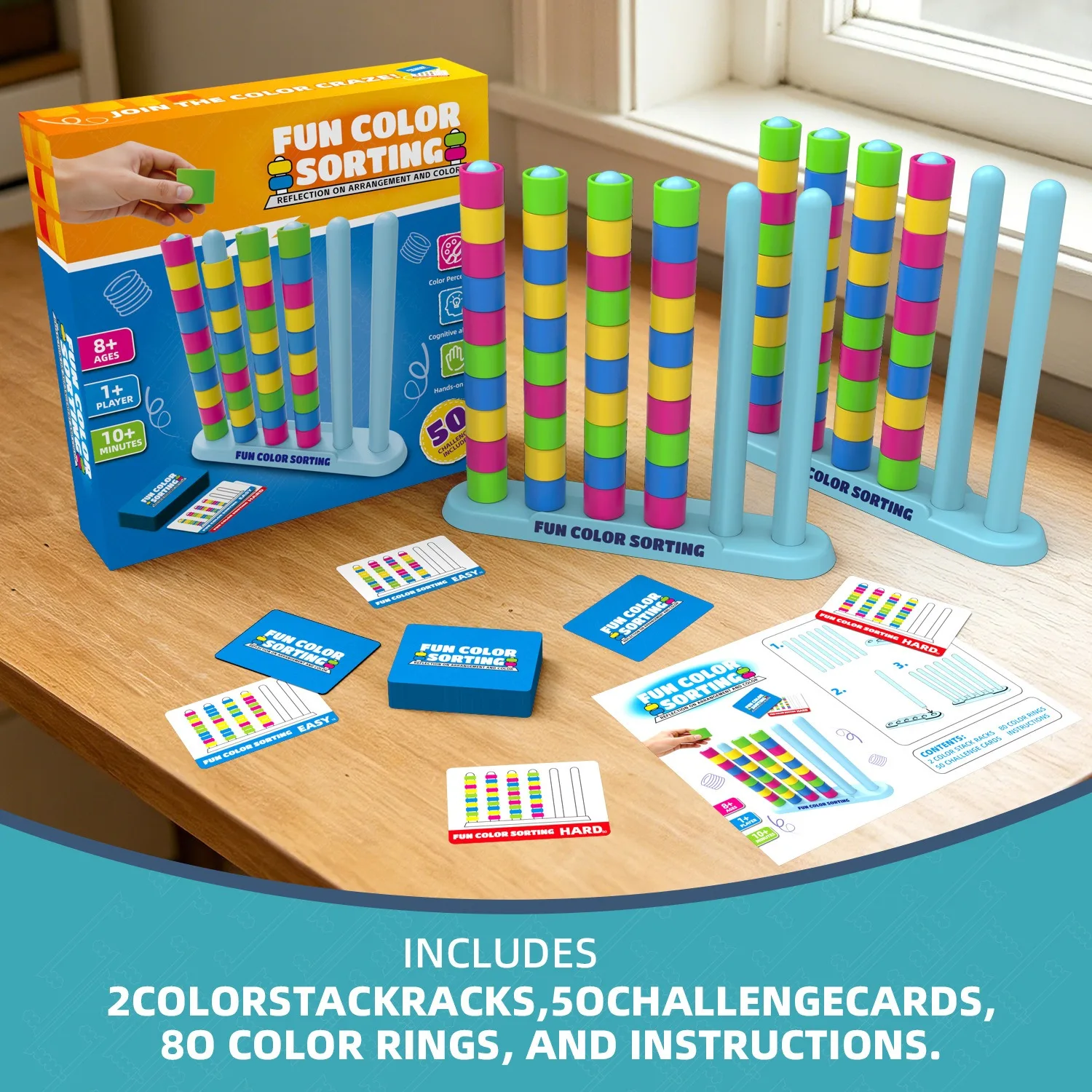 

Color Stack Puzzle Fun Matching Party Entertainment Kids Interactive Challenge Toy Puzzle Solving Battle Game Color Sorting Game