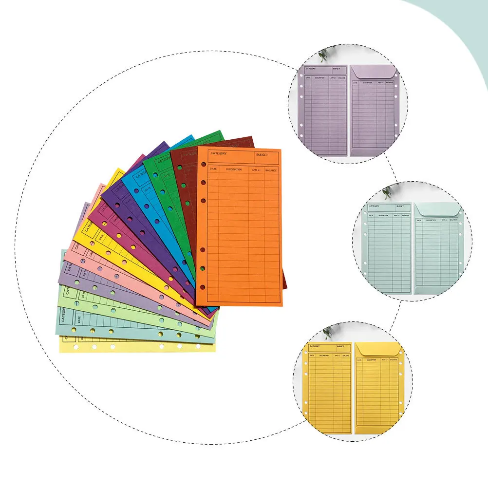 

12Pcs Money Tracking Envelopes Budget Sheet Cover Set Portable Financial Planner for Home Office Budget Management
