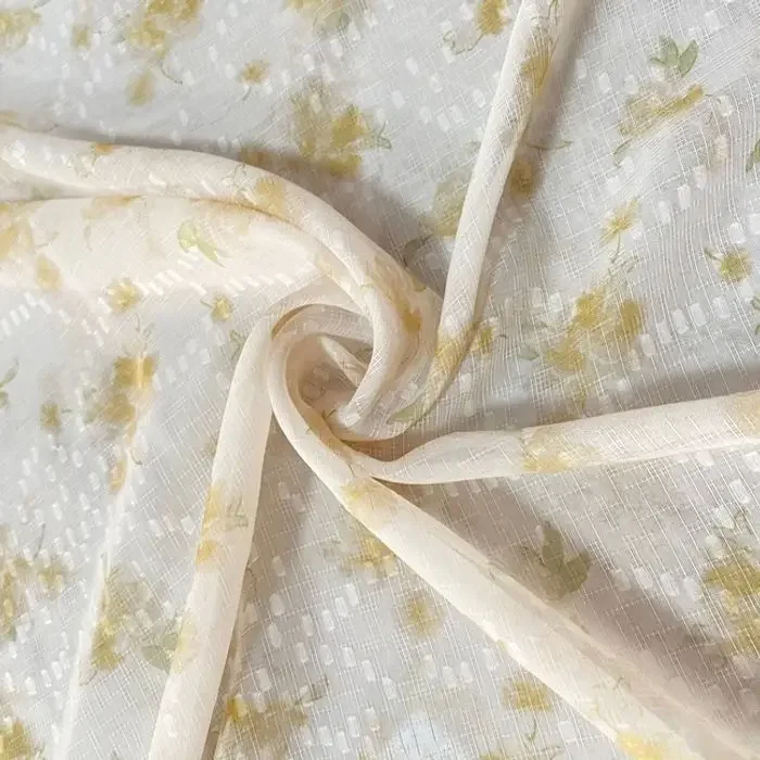 Tkanina żakardowa z bawełny woalowej w kwiaty, półprzezroczysta, lekka, wysokiej jakości materiał na spódnice, sukienki, ozdoby do włosów, odzież DIY.