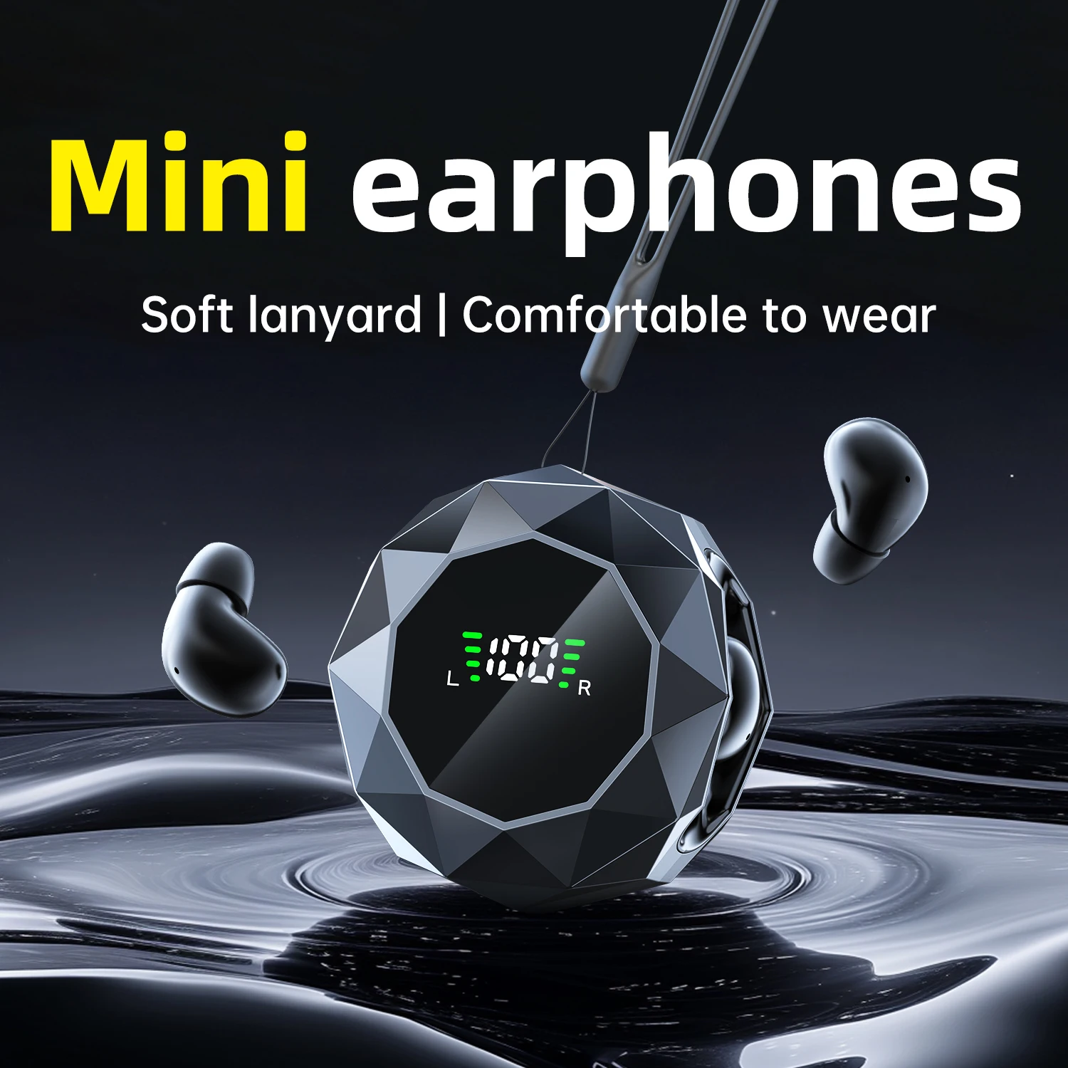 

Mini Headphones Invisible Bluetooth 6.0 Earphones Wireless in-ear Sleep Headsets HD HIFI Stereo Earphone Noise Reduction Earbuds