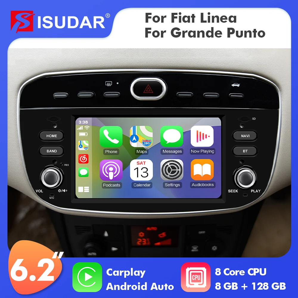 

Isudar Car Radio 1 Din Android 10 For Fiat/Linea/Grande/Punto EVO GPS Automotivo Multimedia Player FM USB Carplay Android Auto