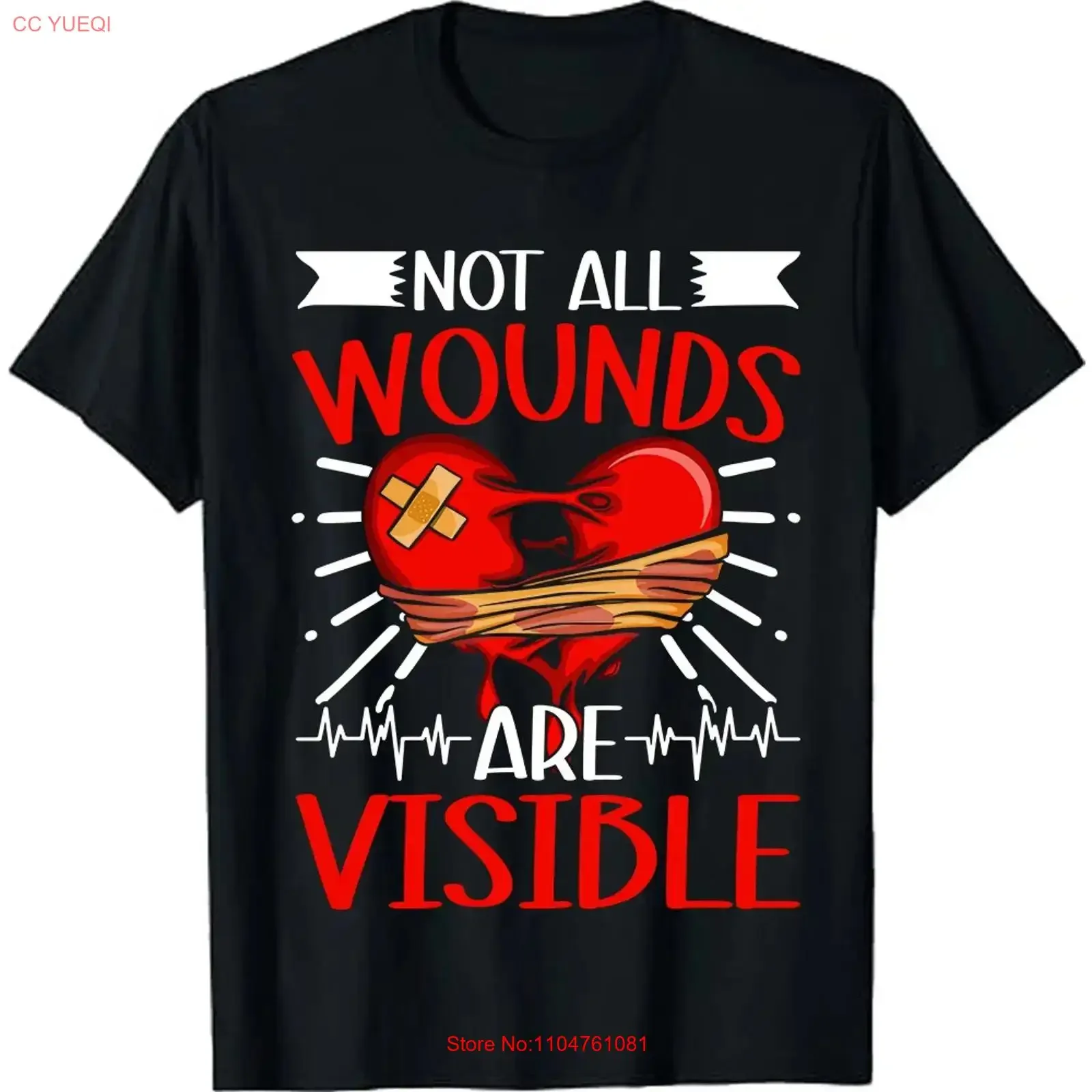 Open Heart Surgery Heartbeat Not All Wounds Are Visible T Shirt vintage Washed graphic Soft Slightly Versatile