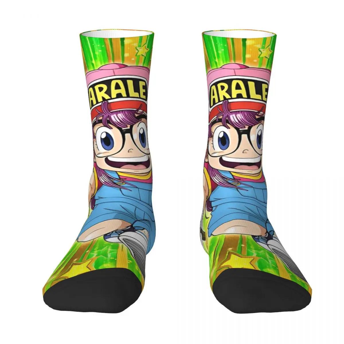 Arale Stockings Men comic Socks Quality Novelty Socks Autumn Climbing Non Slip Graphic Socks Birthday Gift