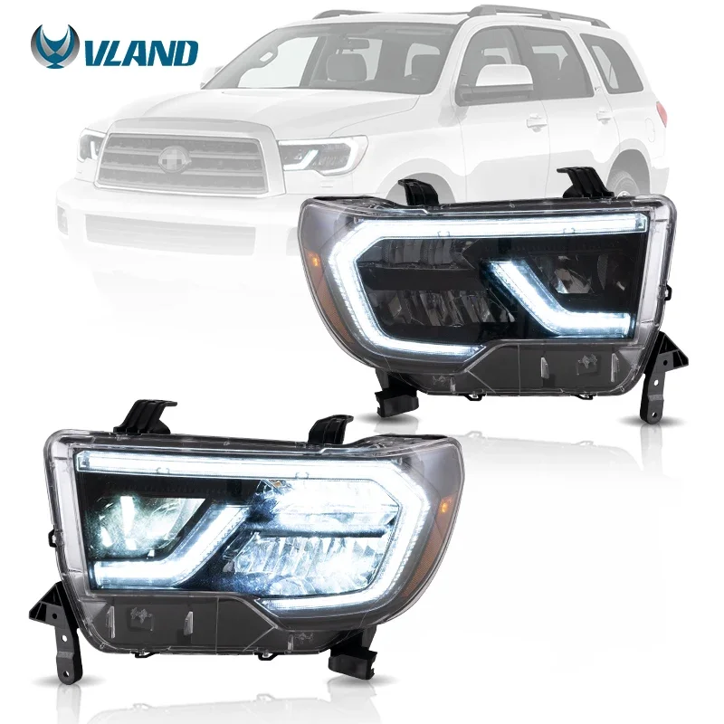 VLAND Full LED Headlights For Toyota Tundra 2007-2013 2nd Gen (XK50) and Sequoia 2008-2017 2nd Gen (XK60) Car Light Assembly