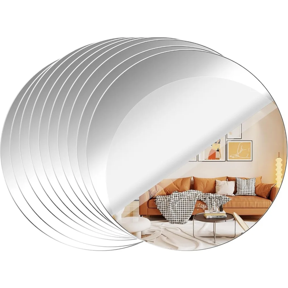

Acrylic circular mirror, self-adhesive non glass mirror, circular wall mirror, transparent wall sticker