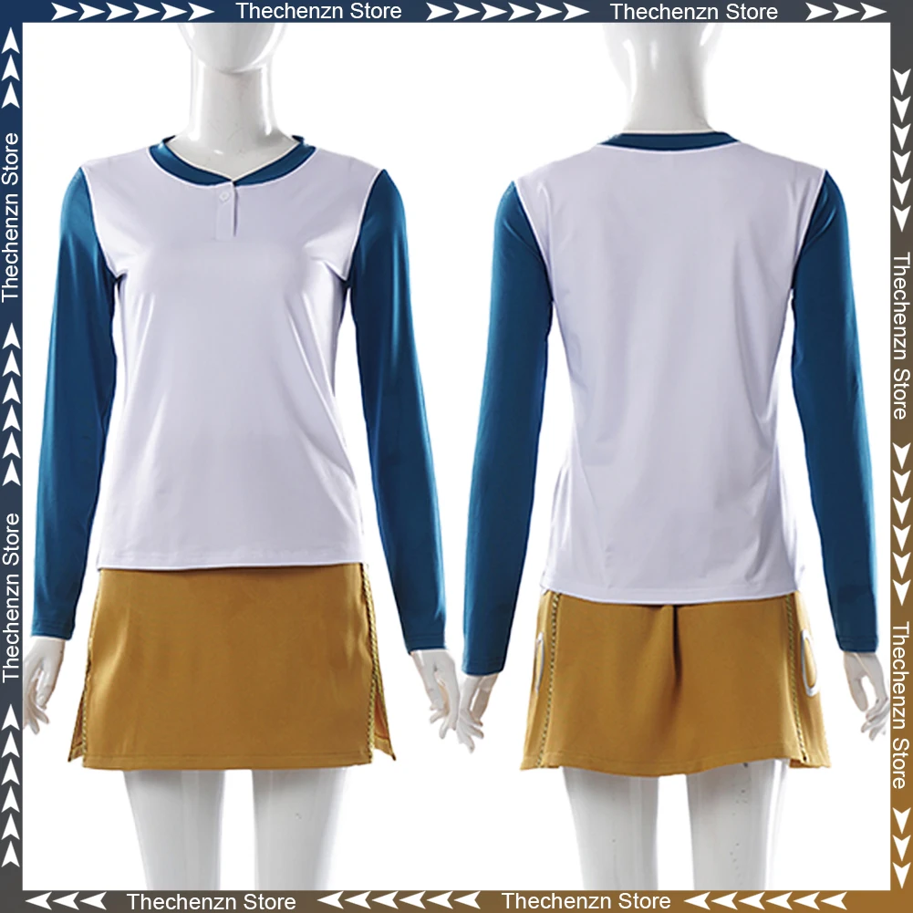 

Fancy Dress Pirate Nami Cosplay For Women T-Shirt Yellow Skirt 2026 Live Action TV Woman Costume Halloween Female Party Outfit