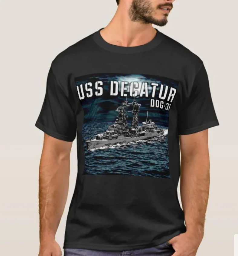 USS DDG-31 Decatur Guided Missile Destroye T-Shirt. Summer Cotton Short Sleeve O-Neck Mens T Shirt New S-3XL