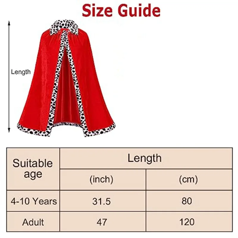 King Cloak Kids Adult Version شال أحمر لحفلات عيد الميلاد