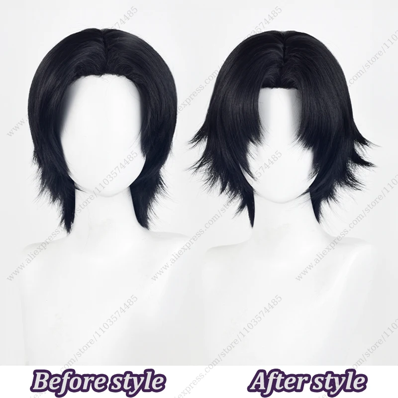 Anime Chrollo Lucilfer Cosplay Wig 30cm Short Black Heat Resistant Synthetic Hair Halloween