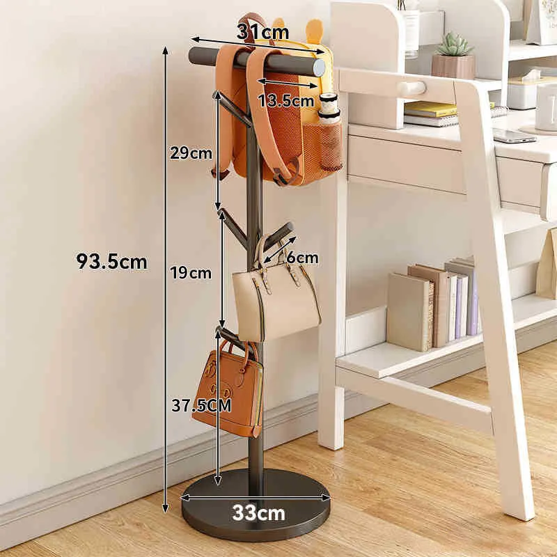 Freestanding Metal Coat Rack Heavy Duty Backpack Holder Floor Garment Hat Umbrella Organizer for Entryway Bedroom