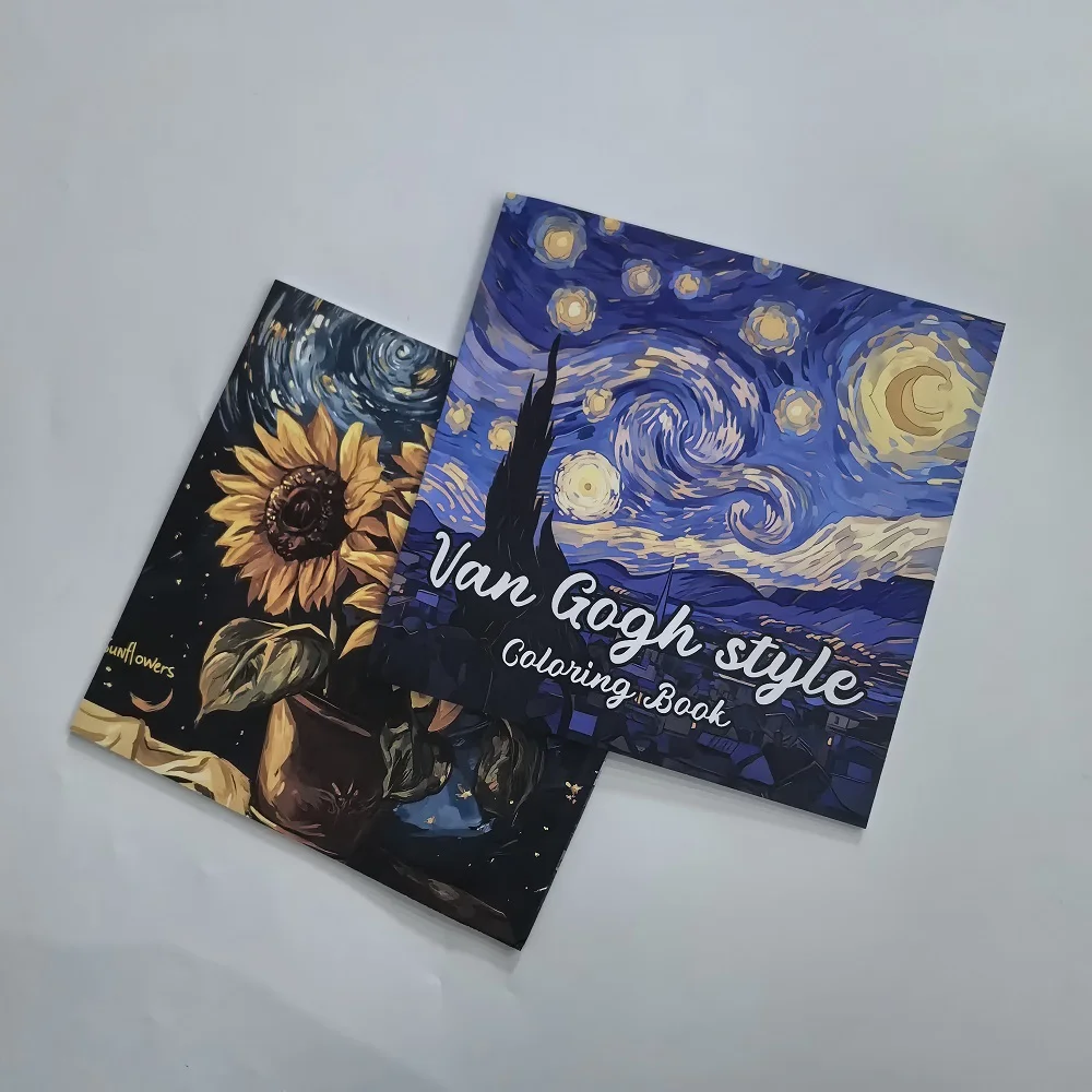 Van Gogh Style Coloring Book for Adults and Teens Stress Relief Creative Fun Activity Book Gift