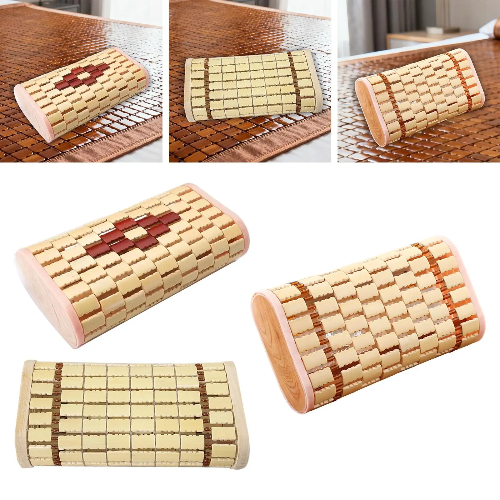 Bamboo Sauna Headrest Pillow Sauna Neck Rest Cervical Spine Pillow Versatile for House SPA Steam Sauna Breathable Hollow Pillow