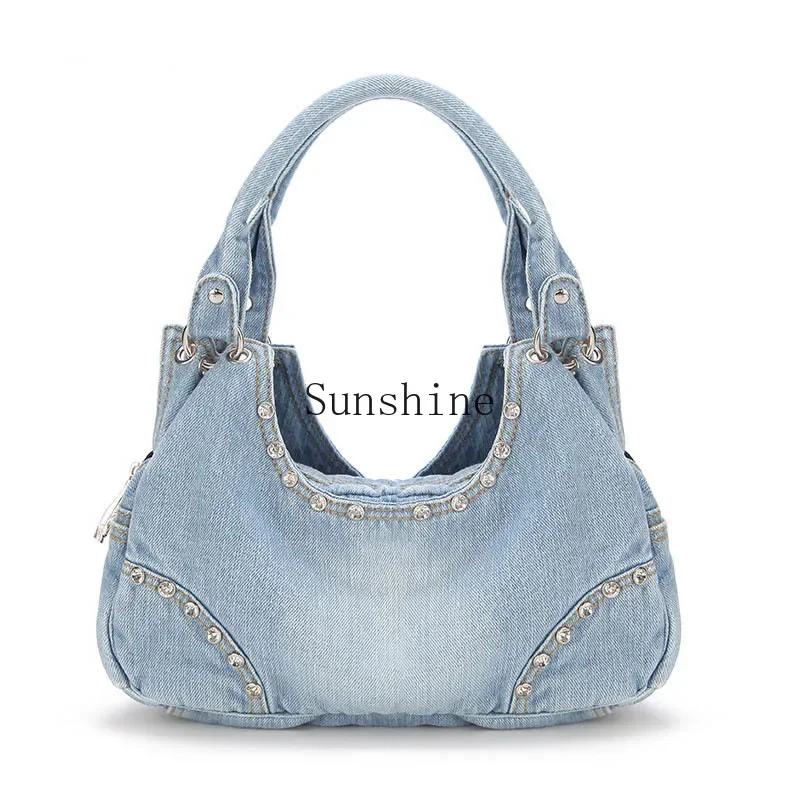 Underarm bag women's high sense millennial babes fashion denim bag