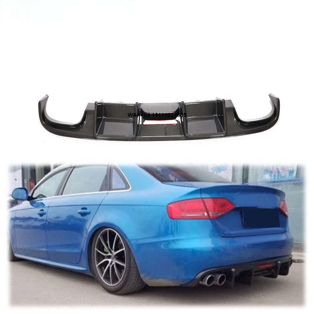 

Carbon Fiber S4 Rear Bumper Diffuser for S4 B8 Sline Sport Sedan 4-Door 2008- 2012 with LED Light