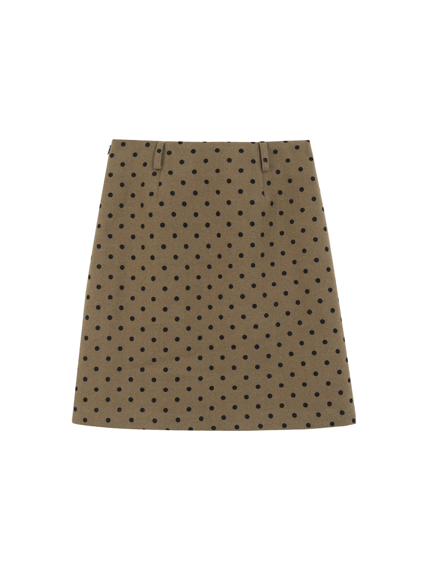 Red Celebri A-Line  Skirt Women's Autumn Winter 2025 New Coffee Color Polka Dot Woolen Wrap around ort Skirt