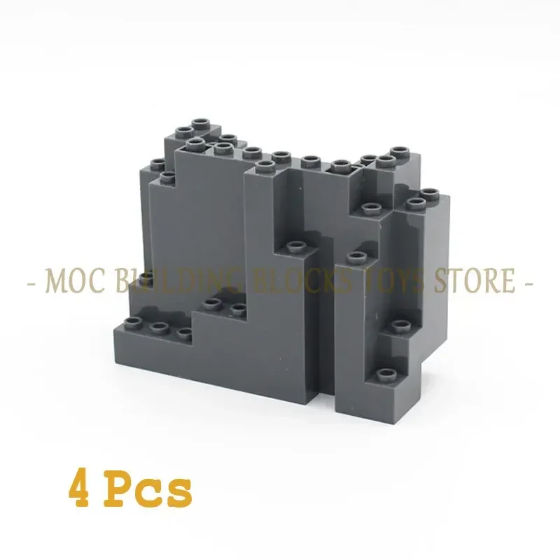 MOC Ziegel Rock Dreieckige Steingarten Stein Wandplatte Barbacan Rampart Berg Baustein DIY Erleuchten Kompatibel mit Spielzeug