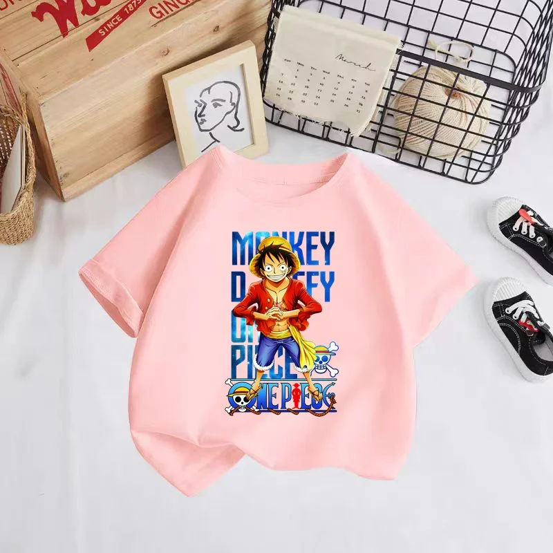 3-12 Years kids New One Pieces Tshirt Kids Fans Gift Clothing Girls Tshirt Baby Boys Luffy T-shirt Summer t Short Sleeve