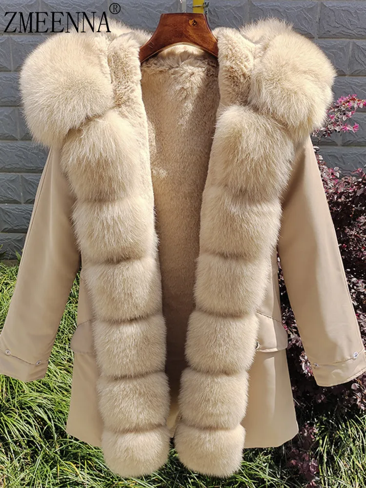 ZMEENNA Ladies Warm Winter Parka With Luxurious Faux Fur Hood And Removable Liner Stylish Long Sleeve Casual Outwear ZM3385